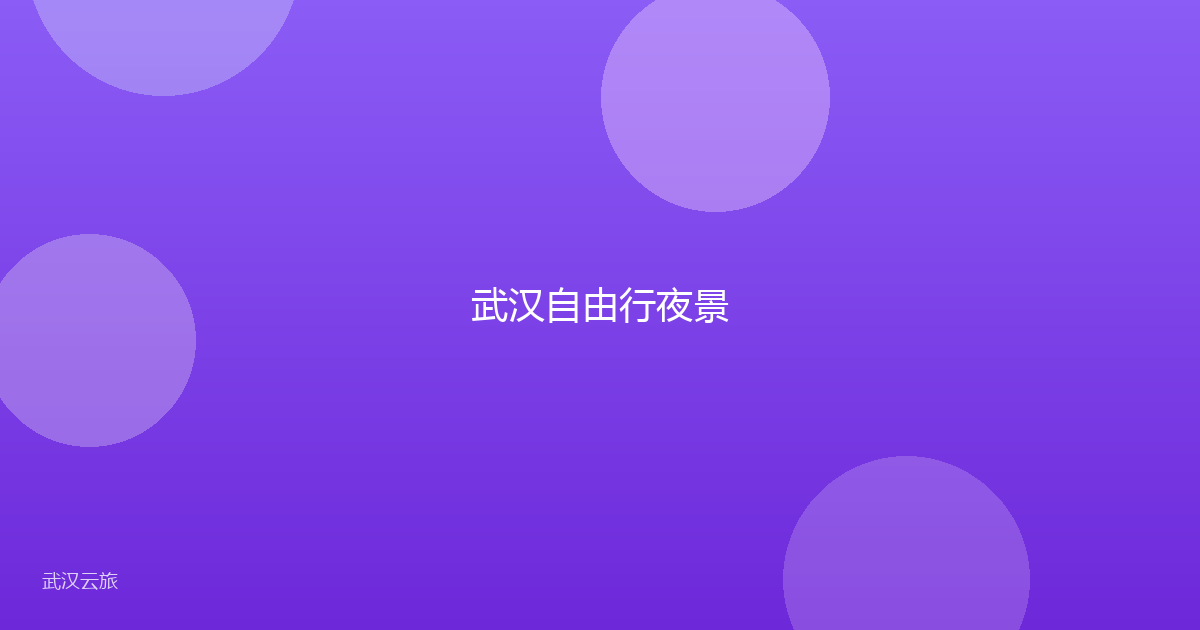 武汉自由行夜景